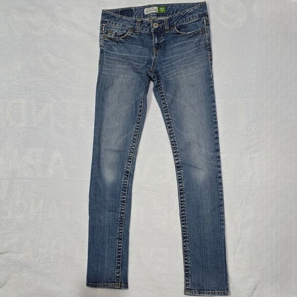 Aeropostale ✦ Bayla Skinny Jeans ✦ Medium Wash Stretch Denim Y2k Vibes Size 1–2 - Picture 3 of 11
